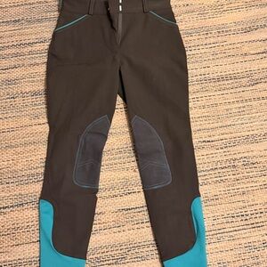 Dover grey and teal youth riding breeches- Brand new!